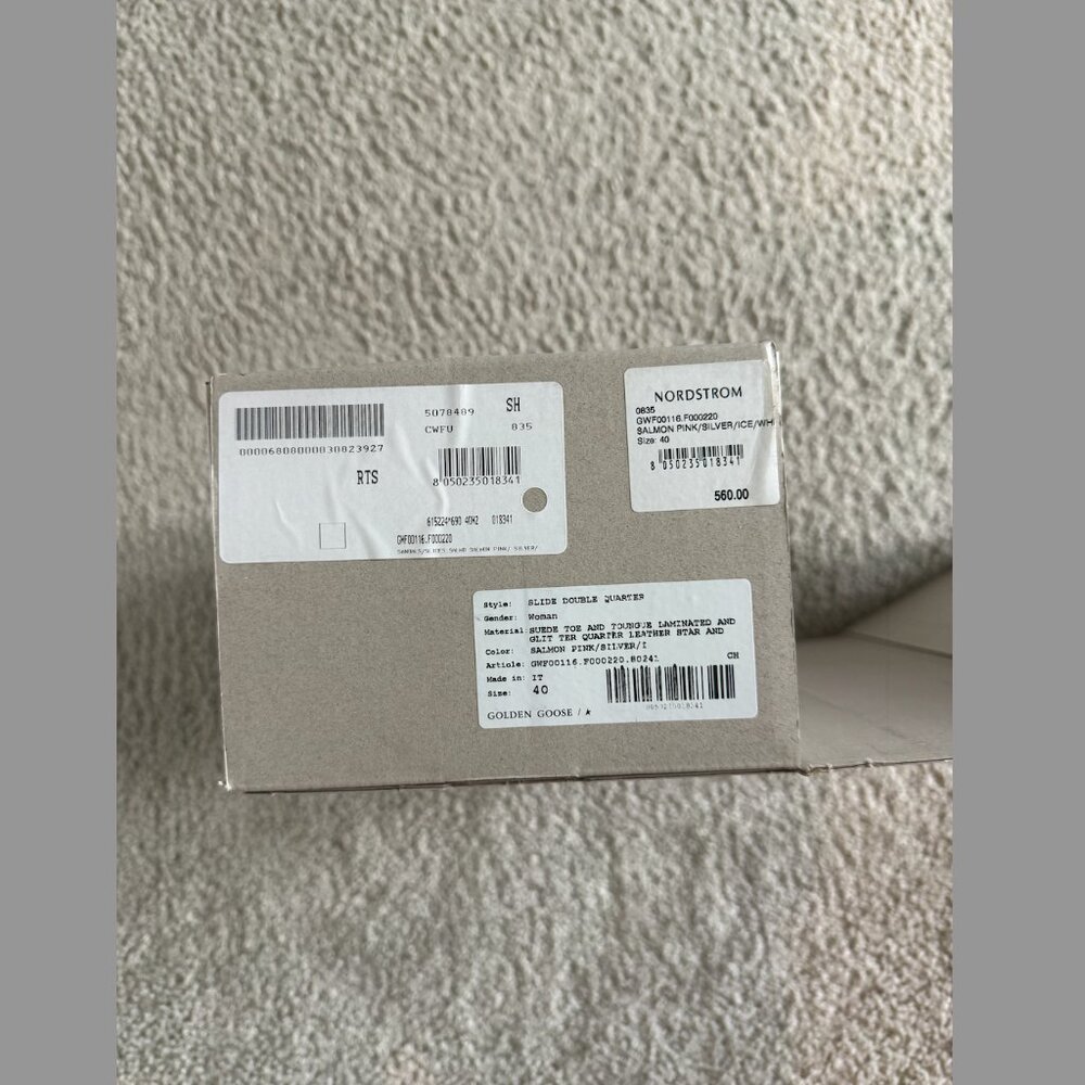 Slide Sneaker Golden Goose, Salmon Pink, Silver, Ice, White & Black - Picture 10 of 11
